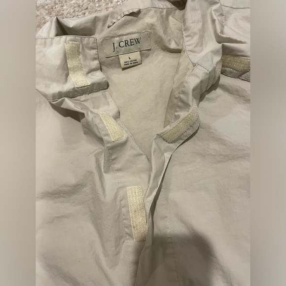 J Crew Pullover Jacket Lightweight Velcro Closure Beige Size Large Unisex - Picture 3 of 9